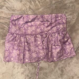 Purple Floral Babydoll Tube Top